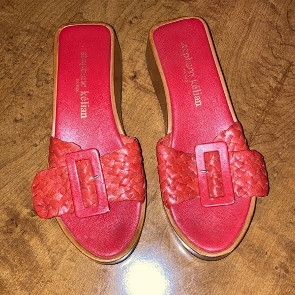Stephane Kelian Shoes - Stephane Keliam red leather sandals size 38.5